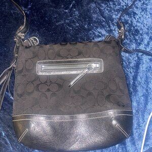 COACH BAGS 9362 Black Leather Slim Cross Body Shoulder